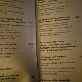 Ruben Étterem Budapest - Étlap/itallap