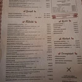 Rustico Étterem Budapest - Étlap/itallap