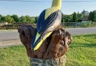 Sárgarigó-szobor Buják