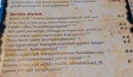 Sári Csárda Dunakiliti - Étlap/itallap