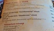 Sári Csárda Dunakiliti - Étlap/itallap