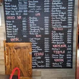 SarkiTanszék Budapest - Étlap/itallap