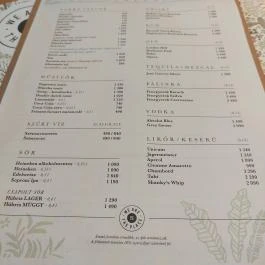 Scruton MCC, Budapest - Étlap/itallap