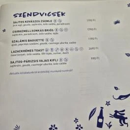 Scruton MCC, Budapest - Étlap/itallap