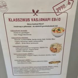 Sekrestyés Étterem & Cukrászda Budapest - Étlap/itallap