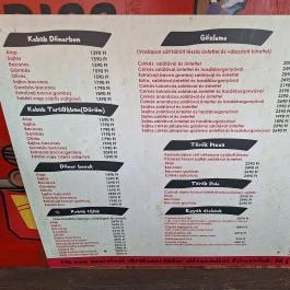 Sültgalamb, Leányvár - Étlap/itallap