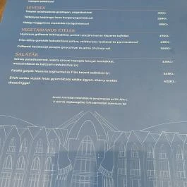 Sun Valley Bistro, Felcsút - Étlap/itallap