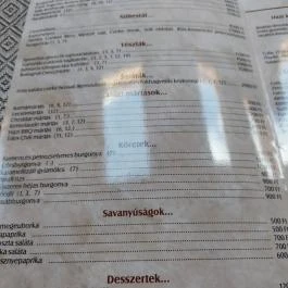 Svejk Vendéglő Balassagyarmat - Étlap/itallap