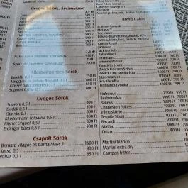 Svejk Vendéglő Balassagyarmat - Étlap/itallap