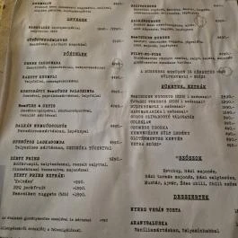 Szabad Bisztró - Új Hely, Budapest - Étlap/itallap