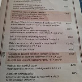 Szatyor Bár & Galéria Budapest - Étlap/itallap