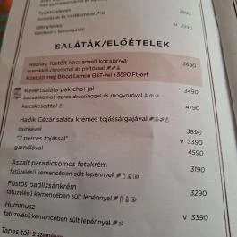 Szatyor Bár & Galéria Budapest - Étlap/itallap