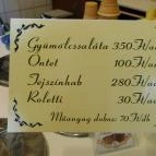 Százéves Cukrászda Gyula - Étlap/itallap