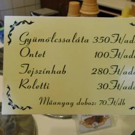 Százéves Cukrászda, Gyula - Étlap/itallap