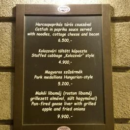 Szeged Vendéglő, Budapest - Étlap/itallap