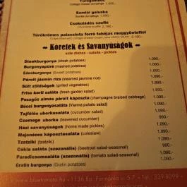 Szilvakék Paradicsom Budapest - Étlap/itallap