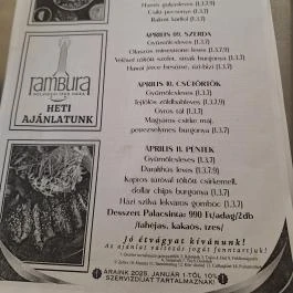 Tambura Ásotthalom - Étlap/itallap