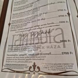 Tambura Ásotthalom - Étlap/itallap