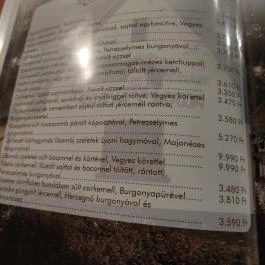 Tanya Csárda Monorierdő - Étlap/itallap