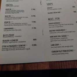 Tati, Budapest - Étlap/itallap