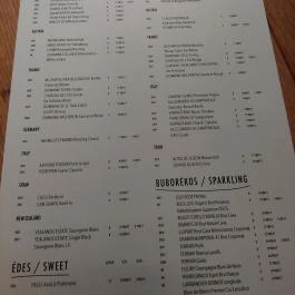 Tati, Budapest - Étlap/itallap