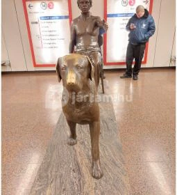 Teiresziász szobor - látássérült & kutyája