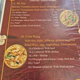Tét Vietnamese Restaurant Budapest - Étlap/itallap