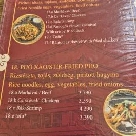 Tét Vietnamese Restaurant Budapest - Étlap/itallap