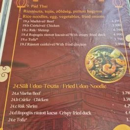Tét Vietnamese Restaurant Budapest - Étlap/itallap