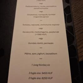 Textura Étterem Budapest - Étlap/itallap