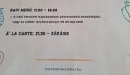 Tisza-tó Étterem & Bár Kisköre - Étlap/itallap