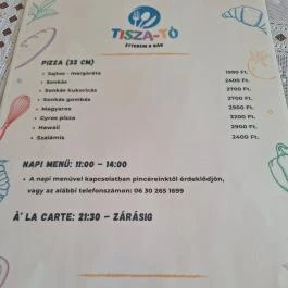 Tisza-tó Étterem & Bár, Kisköre - Étlap/itallap