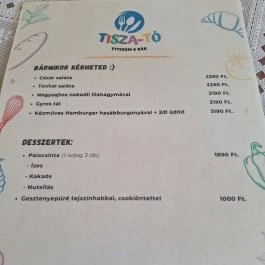 Tisza-tó Étterem & Bár, Kisköre - Étlap/itallap