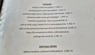 Tiszai Öreghalász Csárda Tiszadada - Étlap/itallap