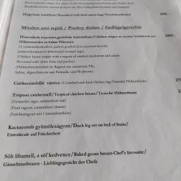 Torockó Vendéglő Budapest - Étlap/itallap