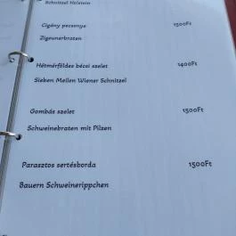 Torony Étterem, Csesztreg - Étlap/itallap