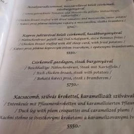 Tóth Gasztró Étterem, Zalakaros - Étlap/itallap