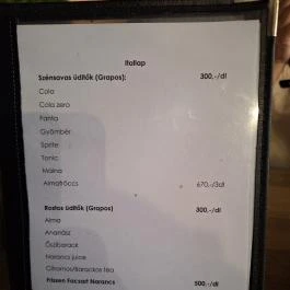 Tóth Gasztró Étterem, Zalakaros - Étlap/itallap