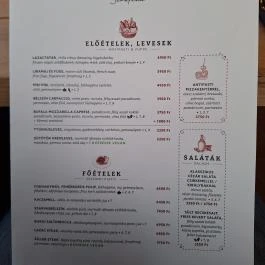 Trattoria Serafina Budapest - Étlap/itallap