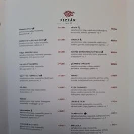 Trattoria Serafina Budapest - Étlap/itallap