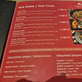 Tsuru Sushi - Árkád, Budapest - Étlap/itallap