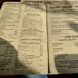 Turul Ételbár , Enying - Étlap/itallap