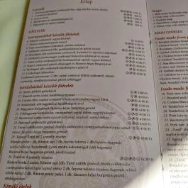 Turul Vendéglő Mezőkövesd - Étlap/itallap