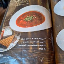 Ukrán Udvar Budapest - Étlap/itallap