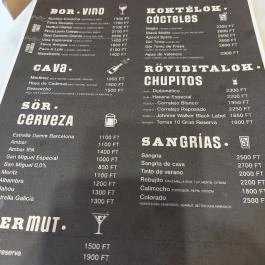 Ultramarinos Martinez, Budapest - Étlap/itallap