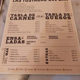 Ultramarinos Martinez, Budapest - Étlap/itallap