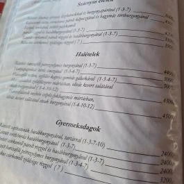 Vár Vendéglő Sárospatak - Étlap/itallap