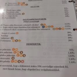 Vén Gesztenye Csárda, Rábahídvég - Étlap/itallap