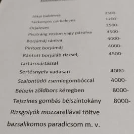 Vendéglő a Három Tölgyfához Tatabánya - Étlap/itallap
