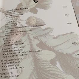 Vendéglő a Három Tölgyfához Tatabánya - Étlap/itallap